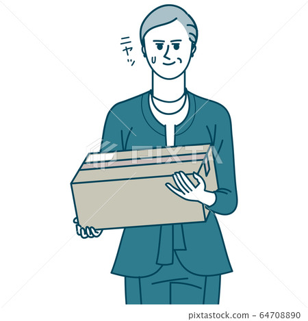 穿西裝,拿著包裹和無敵微笑的女人 穿西裝,拿著包裹和無敵微笑的女人 64708890