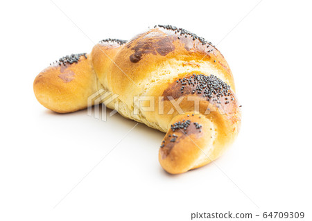 Sweet homemade croissant with poppy Sweet homemade croissant with poppy 64709309