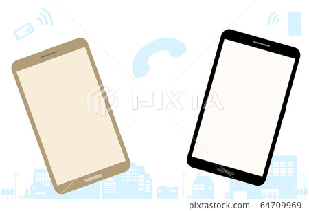 Image illustration connected by smartphone 64709969