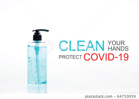 Alcohol gel bottle or hand sanitizer bottlAlcohol gel Sanitizer hand gel cleaners for anti Bacteria and virus . Coronavirus prevention medical hand sanitizer gel for hand hygiene virus protection.  64710059