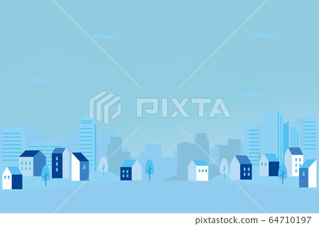 城市景觀藍色 64710197