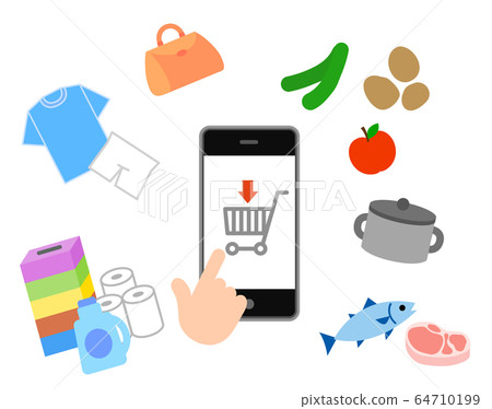 Shopping on a smartphone 64710199
