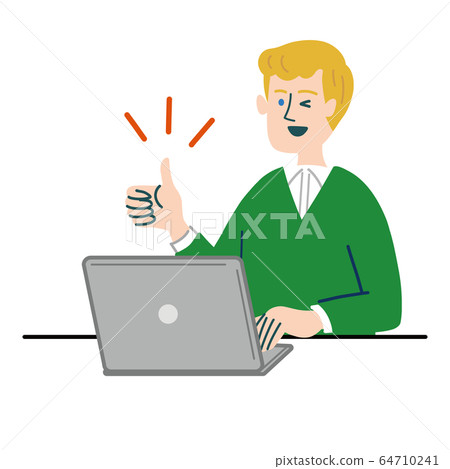 Male foreigner Blonde computer Good 64710241