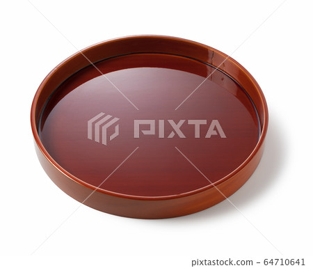 Wooden tray on a white background 64710641