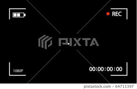 Digital 4K camera video viewfinder.Camera rec interface viewfinder with digital focus and exposure settings. 64711397