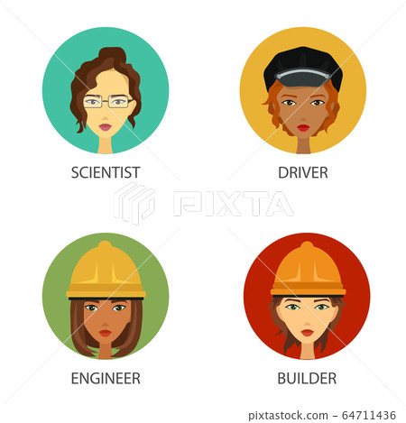 Women working in hard job set Women working in hard job set 64711436