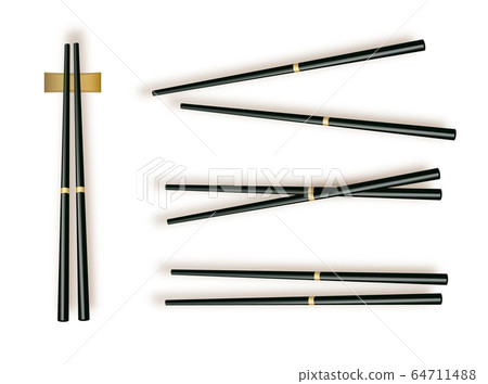 Chopsticks. Set Accessories for Sushi Isolated on White Background. Vector Illustration Chopsticks. Set Accessories for Sushi Isolated on White Background. Vector Illustration 64711488