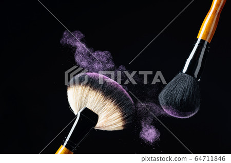 Makeup concept with a  professional makeup brushes 64711846