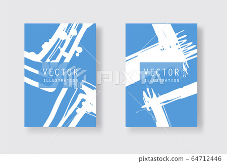 White ink brush stroke on blue background. 64712446