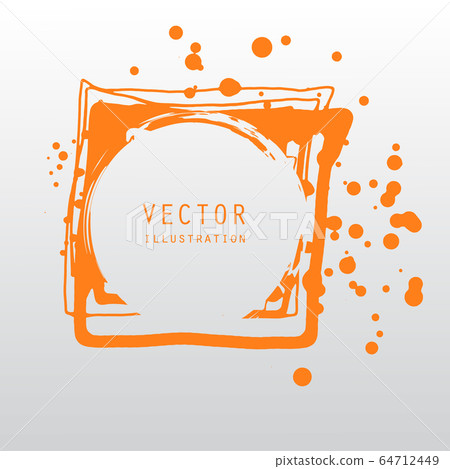vector splats splashes and blobs of orange ink vector splats splashes and blobs of orange ink 64712449