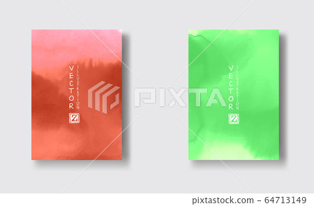 Card with vector hand drawn watercolor background 64713149