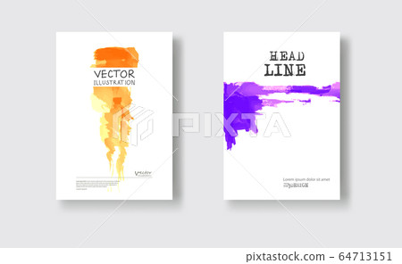 Elegant brochure template design ink brush element Elegant brochure template design ink brush element 64713151