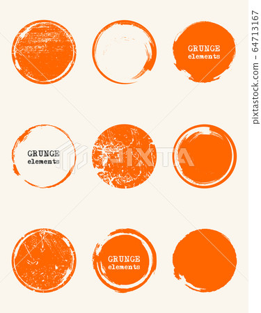 Grunge color circle shapes set. Abstract vector Grunge color circle shapes set. Abstract vector 64713167
