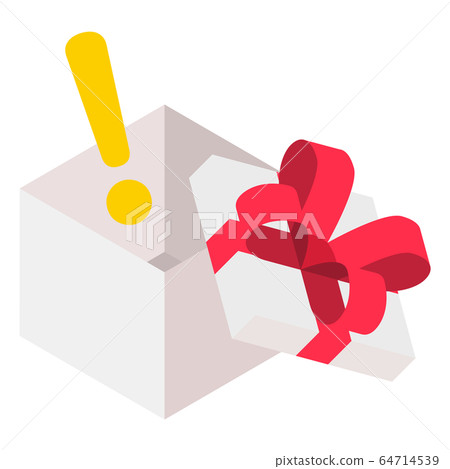 Gift box white surprised mark 64714539