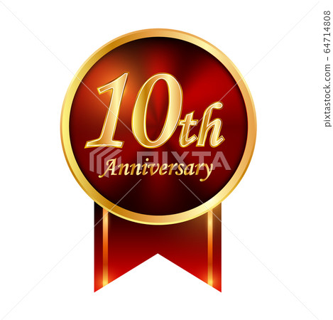 Anniversary medal gold icon Anniversary medal gold icon 64714808