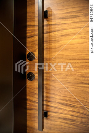 Modern wooden looking steel door, security lock Modern wooden looking steel door, security lock 64715948