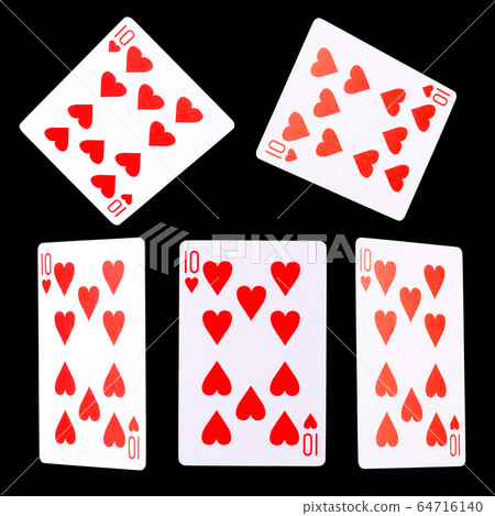 Playing cards for poker game on black background 64716140