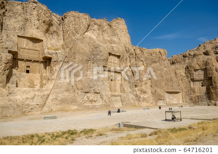 Landscape of famous landmark Naqsh-e Rustam in Iran 64716201
