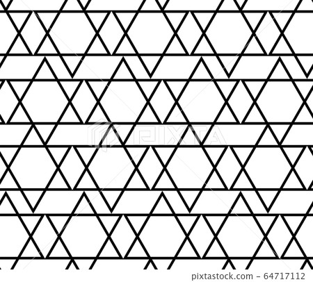 Hexagram Star Kagome Star Japanese pattern Seamless pattern 64717112