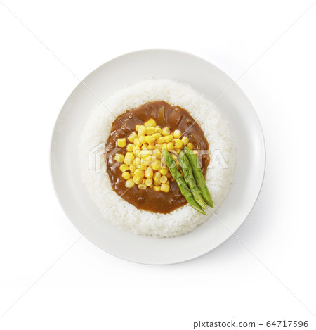Curry rice with asparagus and corn 64717596