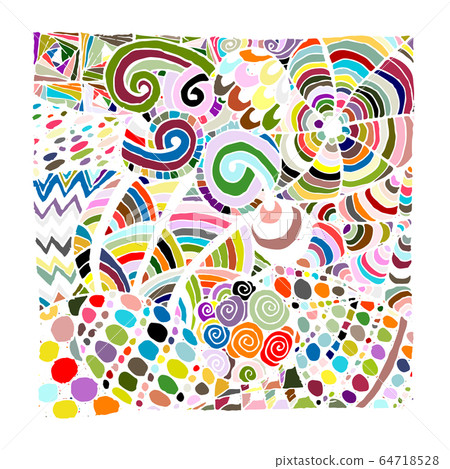 Zentangle ornament, sketch for your design Zentangle ornament, sketch for your design 64718528