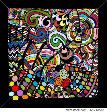 Zentangle ornament, sketch for your design Zentangle ornament, sketch for your design 64718564