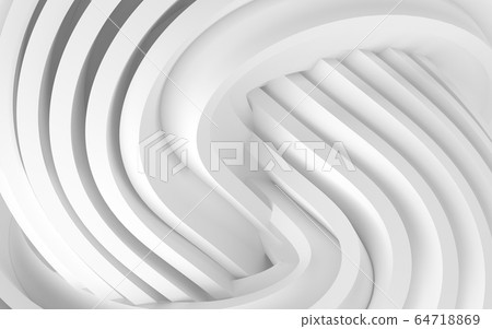 Abstract Curved Shapes. White Circular Background. Abstract Curved Shapes. White Circular Background. 64718869
