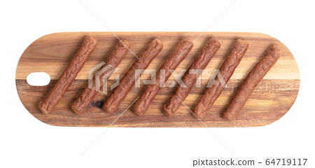 Wooden tray with frikadellen, a Dutch fast food Wooden tray with frikadellen, a Dutch fast food 64719117