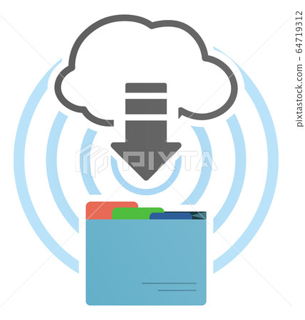 Cloud icons and folders Cloud icons and folders 64719312