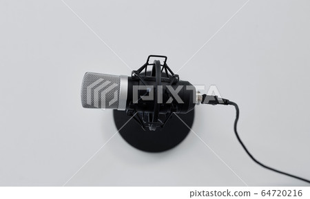 close up of microphone on white background 64720216