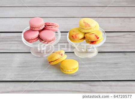 macaroons on glass confectionery stand macaroons on glass confectionery stand 64720577