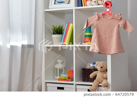 kid's room interior with bookcase and dress kid's room interior with bookcase and dress 64720579