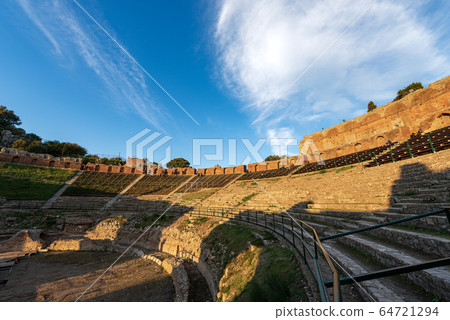 Greek and Roman Theater in Taormina - Sicily island Italy Greek and Roman Theater in Taormina - Sicily island Italy 64721294