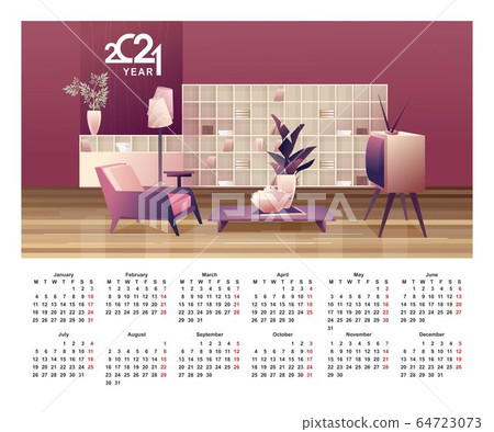 2021 calendar apartment interior english vector 2021 calendar apartment interior english vector 64723073