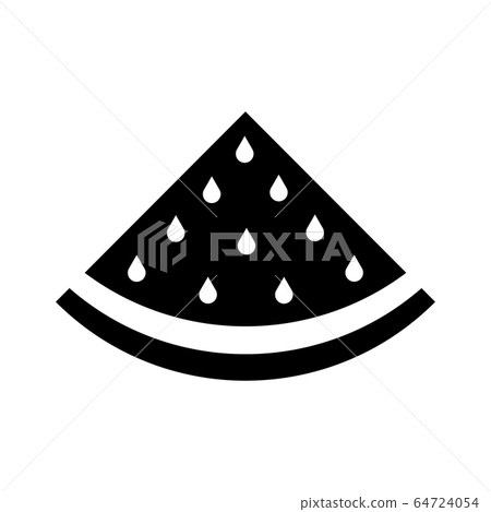 Slice of Watermelon sign, flat black design vector 64724054
