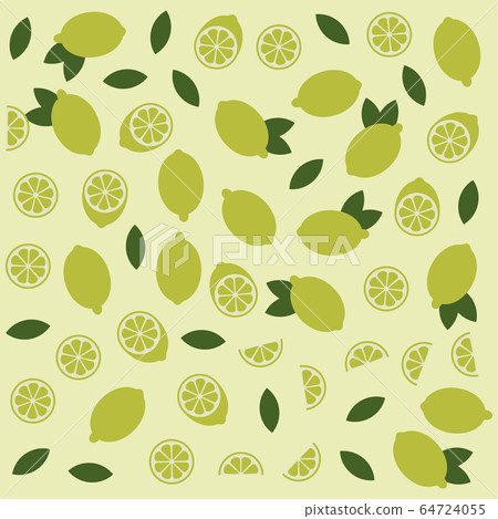 Lemon or lime citrus vector fun seamless pattern 64724055