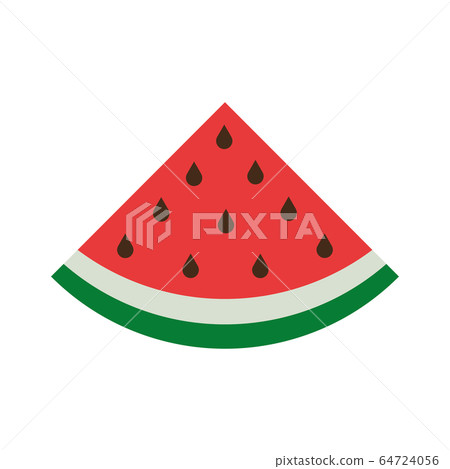 Slice of Watermelon sign, flat design vector 64724056
