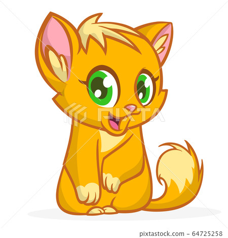 Cartoon cat. Funny Pets vector illustration. - Stock