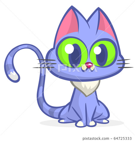 Cute and funny cartoon cat. Vector illustration Cute and funny cartoon cat. Vector illustration 64725333