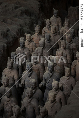 Terracotta Warrior Army in Pit 1 Exhibition with more than 6,000 warriors and horses, Lintong, Xi'an, Shaanxi, China 64725373