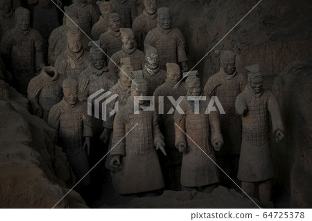 Terracotta Warrior Army in Pit 1 Exhibition with more than 6,000 warriors and horses, Lintong, Xi'an, Shaanxi, China Terracotta Warrior Army in Pit 1 Exhibition with more than 6,000 warriors and horses, Lintong, Xi'an, Shaanxi, China 64725378