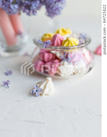 Lilac fresh flowers on the white background. Spring concept Lilac fresh flowers on the white background. Spring concept 64725822