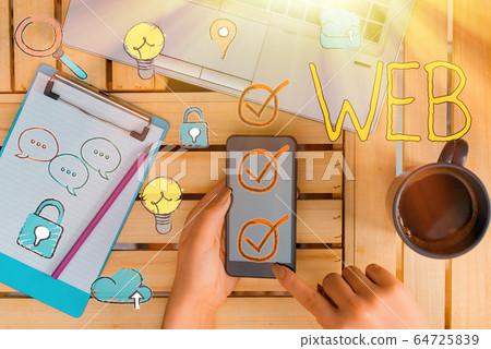Conceptual hand writing showing Web. Business 64725839