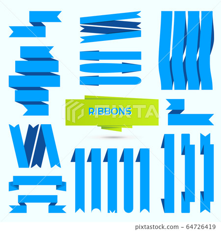Vector celebration Ribbons Set. Isolated On White Vector celebration Ribbons Set. Isolated On White 64726419