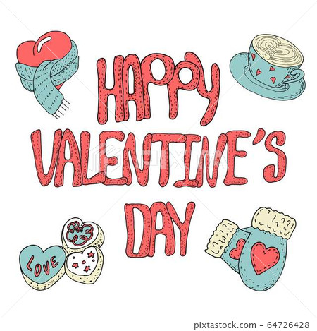 Cute Vector Valentine day card or banner Cute Vector Valentine day card or banner 64726428