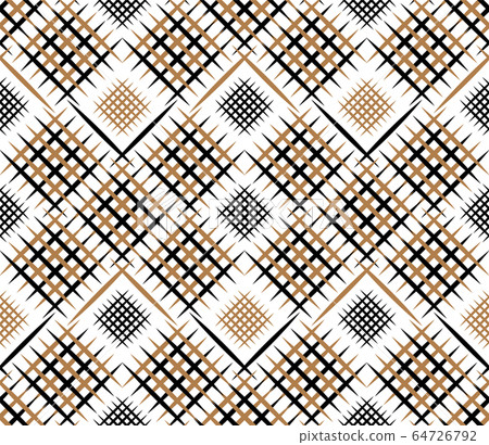 Diagonal lines gride seamless texture, vector fabric pattern background 64726792