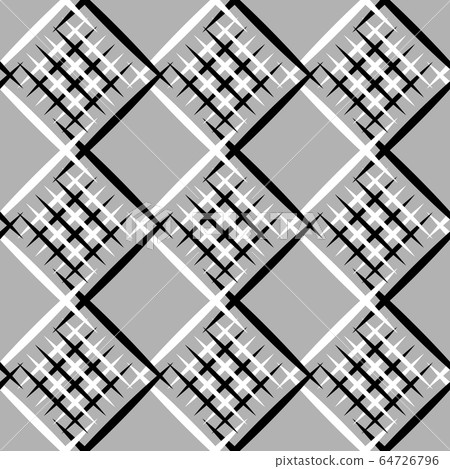 Diagonal lines gride seamless texture, vector fabric pattern background 64726796