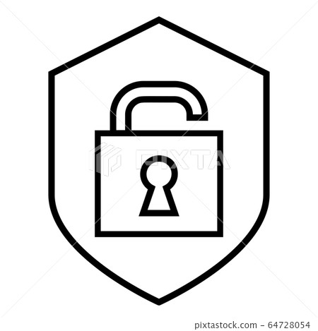Open Padlock icon vector. Unlock flat line design sign Open Padlock icon vector. Unlock flat line design sign 64728054