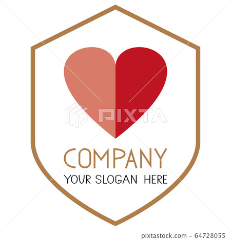 Heart icon. Two piece heart vector. Half heart. 64728055