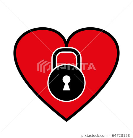 Heart shape red Padlock vector icon design concept - Stock Illustration ...